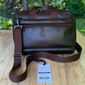Knomo London Barbican Foster Laptop Bag - Brown Leather